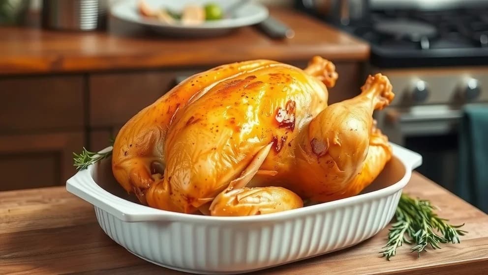 Hel kyckling i ugn – så blir det saftig och god